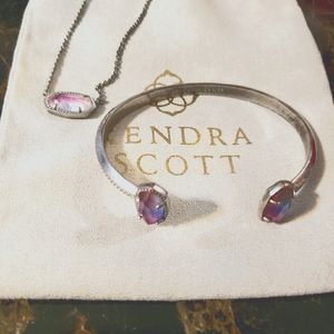 Kendra Scott Elton Silver Cuff Bracelet In Watercolor Illusion